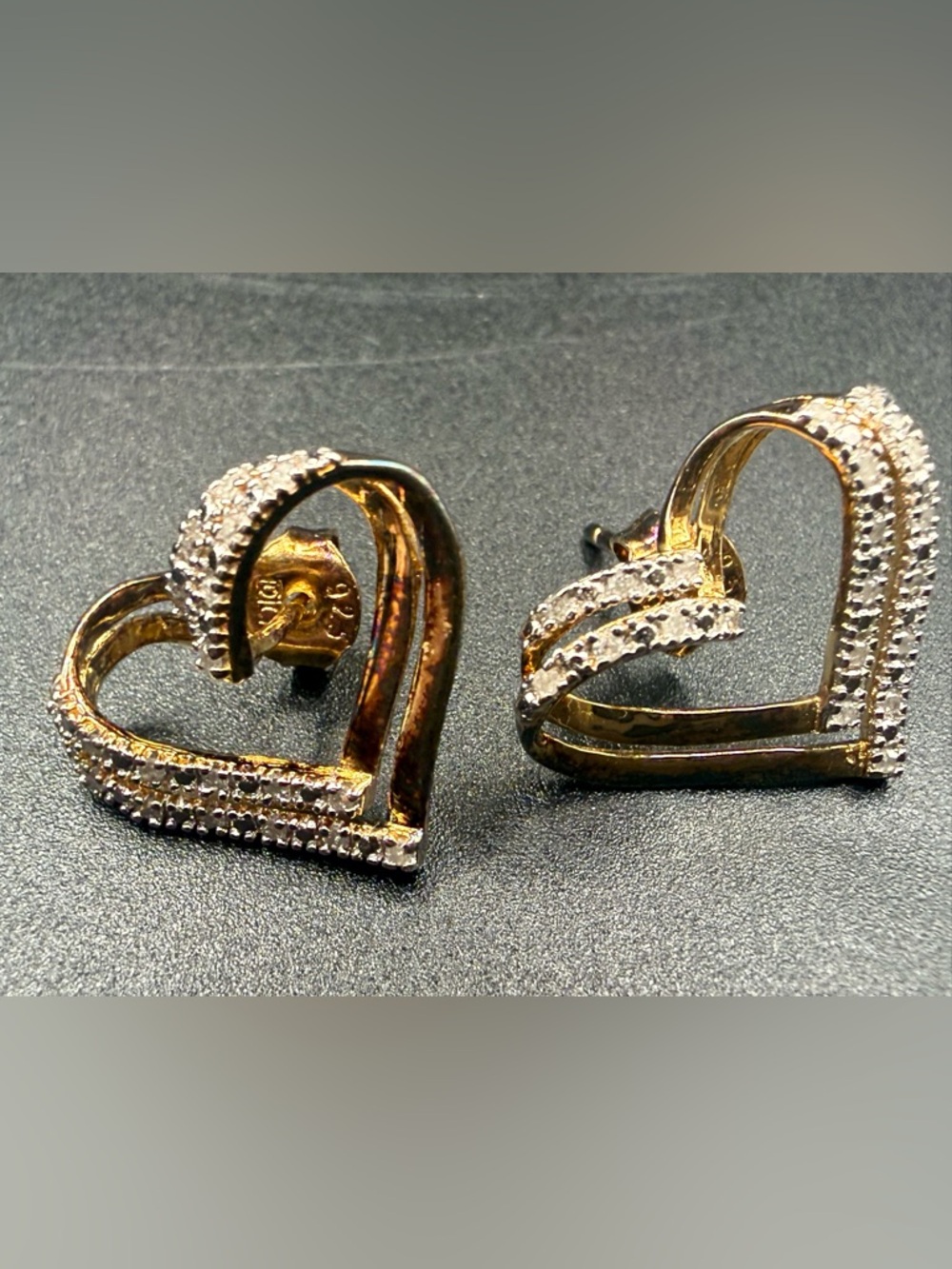 1/5 Carat Diamond Heart Stud Earrings